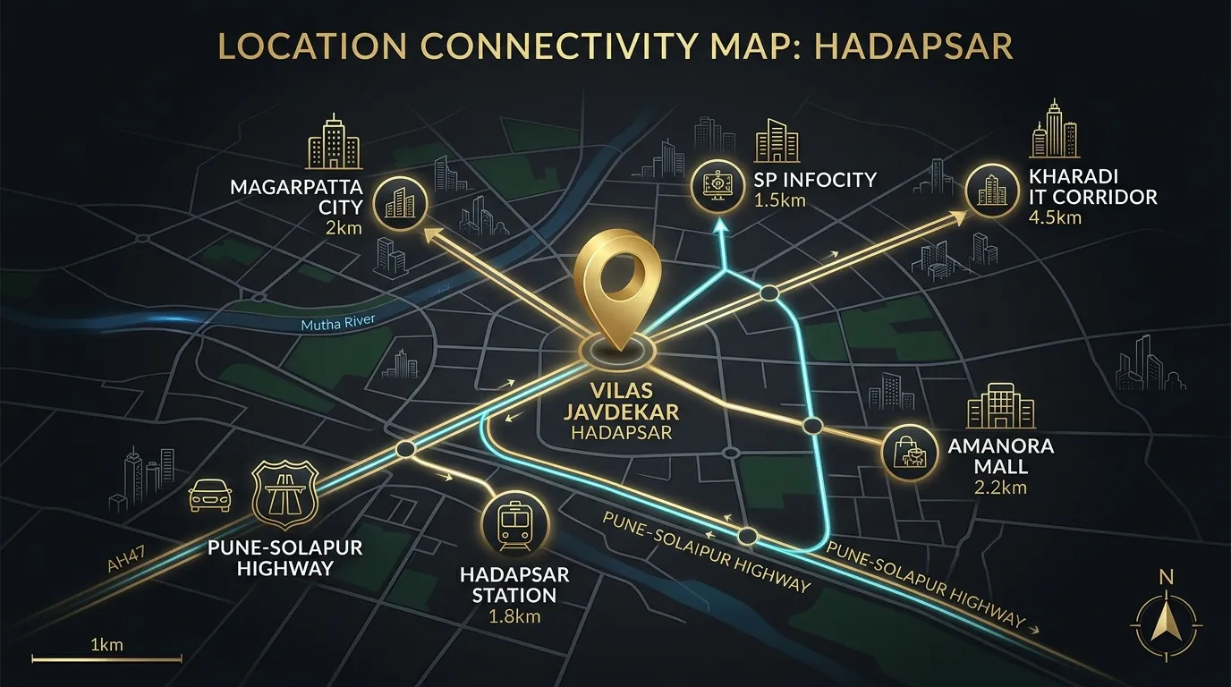 Location Map of Vilas Javdekar Hadapsar, Pune